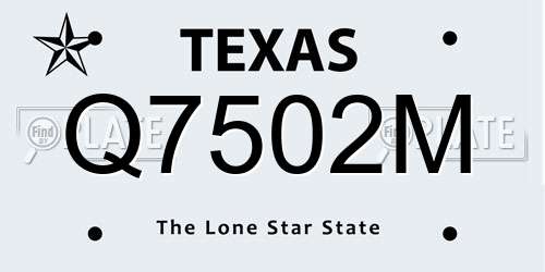 Q7502M Texas License Plate