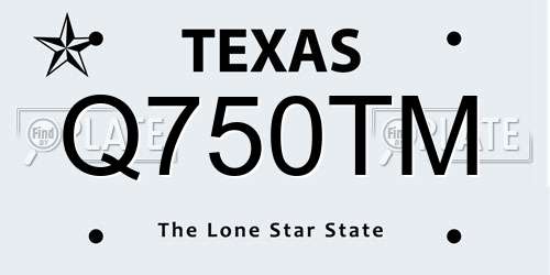 Q750TM Texas License Plate