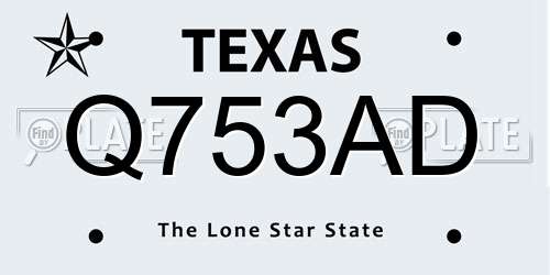 Q753AD Texas License Plate