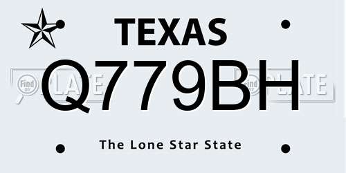 Q779BH Texas License Plate