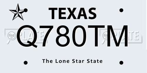 Q780TM Texas License Plate