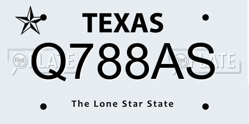 Q788AS Texas License Plate
