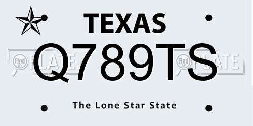 Q789TS Texas License Plate