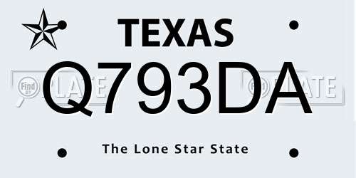 Q793DA Texas License Plate