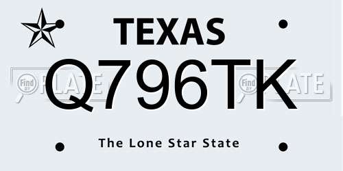 Q796TK Texas License Plate