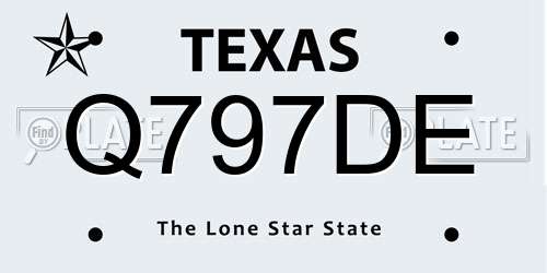 Q797DE Texas License Plate