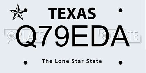 Q79EDA Texas License Plate