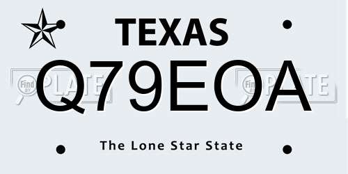 Q79EOA Texas License Plate