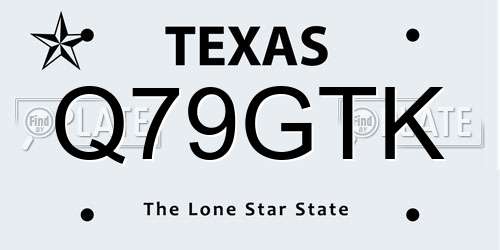 Q79GTK Texas License Plate