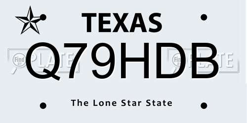 Q79HDB Texas License Plate