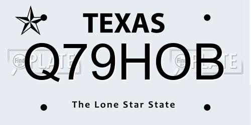 Q79HOB Texas License Plate