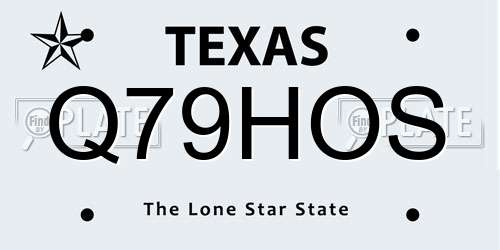 Q79HOS Texas License Plate
