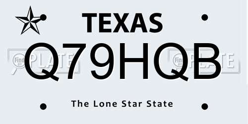 Q79HQB Texas License Plate