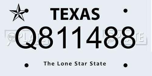 Q811488 Texas License Plate