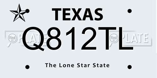 Q812TL Texas License Plate