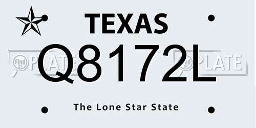 Q8172L Texas License Plate
