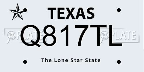 Q817TL Texas License Plate