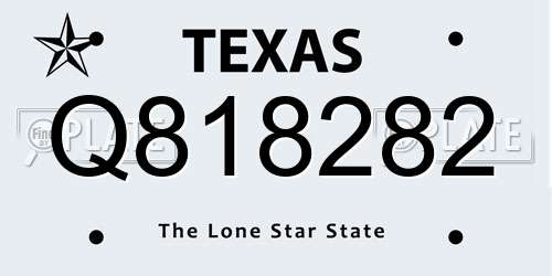 Q818282 Texas License Plate
