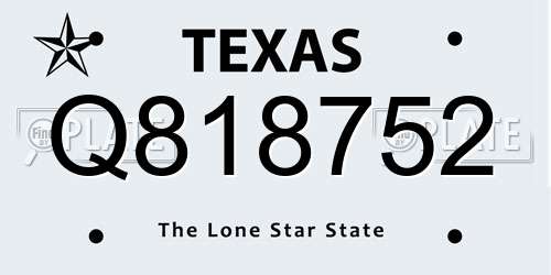 Q818752 Texas License Plate