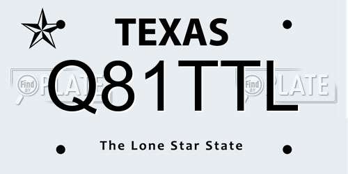 Q81TTL Texas License Plate