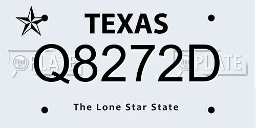 Q8272D Texas License Plate