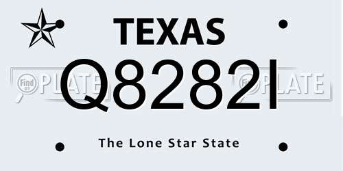 Q8282I Texas License Plate