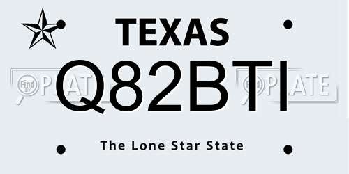 Q82BTI Texas License Plate