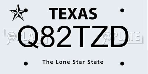 Q82TZD Texas License Plate