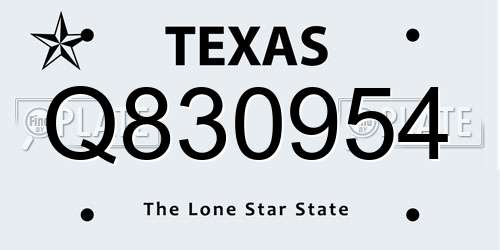 Q830954 Texas License Plate