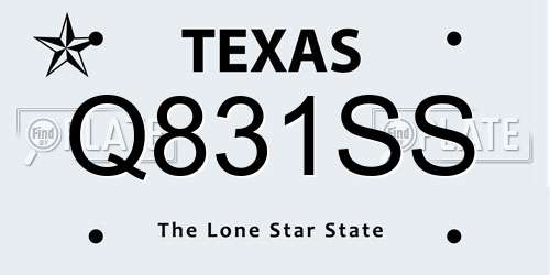 Q831SS Texas License Plate