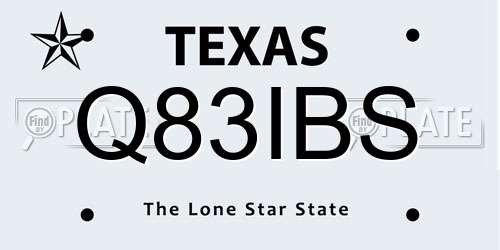 Q83IBS Texas License Plate