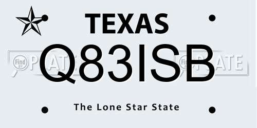 Q83ISB Texas License Plate