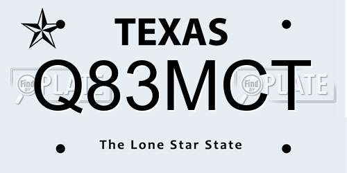 Q83MCT Texas License Plate