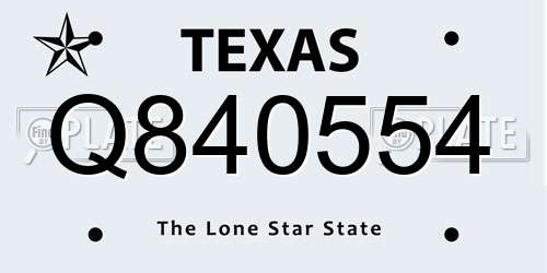 Q840554 Texas License Plate