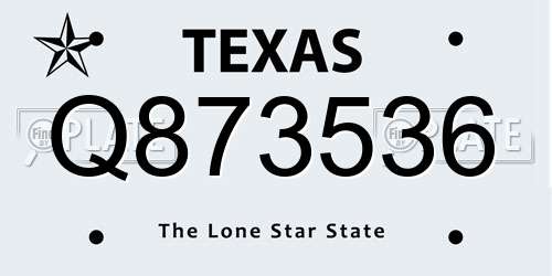 Q873536 Texas License Plate