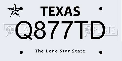 Q877TD Texas License Plate