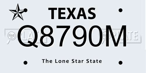 Q8790M Texas License Plate