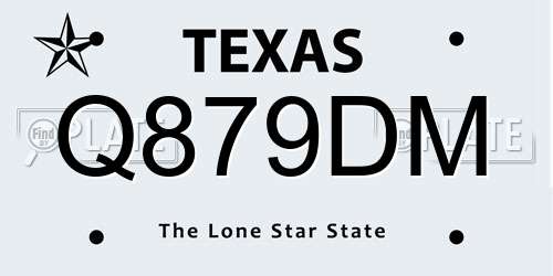 Q879DM Texas License Plate