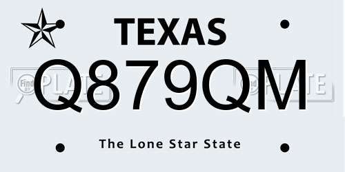 Q879QM Texas License Plate
