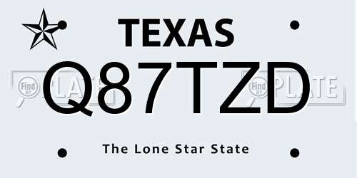Q87TZD Texas License Plate