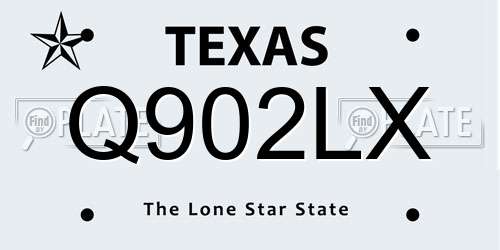 Q902LX Texas License Plate