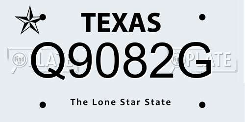 Q9082G Texas License Plate