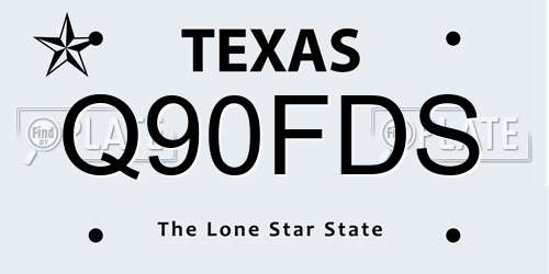 Q90FDS Texas License Plate