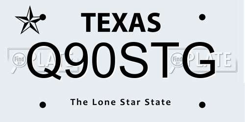 Q90STG Texas License Plate