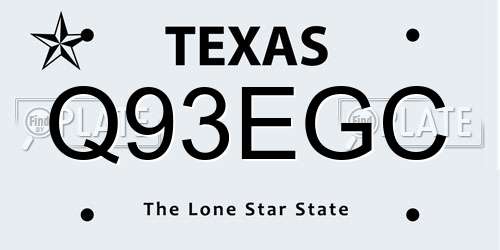 Q93EGC Texas License Plate