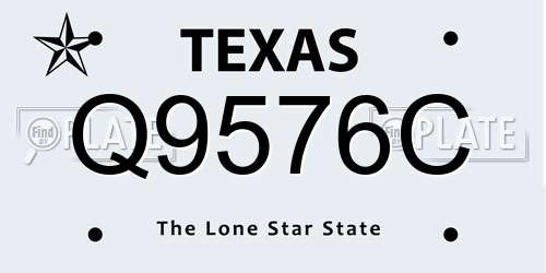 Q9576C Texas License Plate