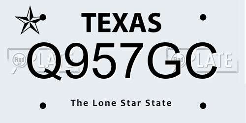 Q957GC Texas License Plate
