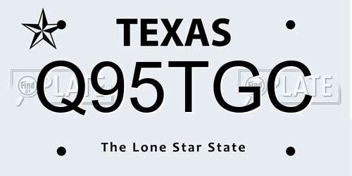 Q95TGC Texas License Plate
