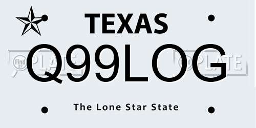 Q99LOG Texas License Plate