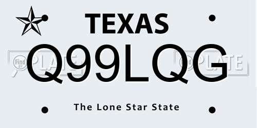 Q99LQG Texas License Plate